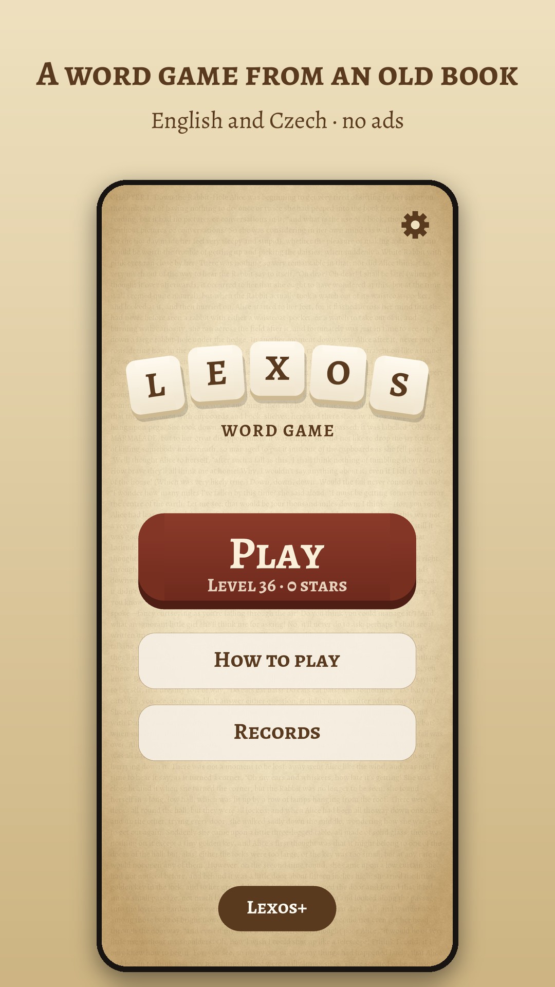 Lexos home screen