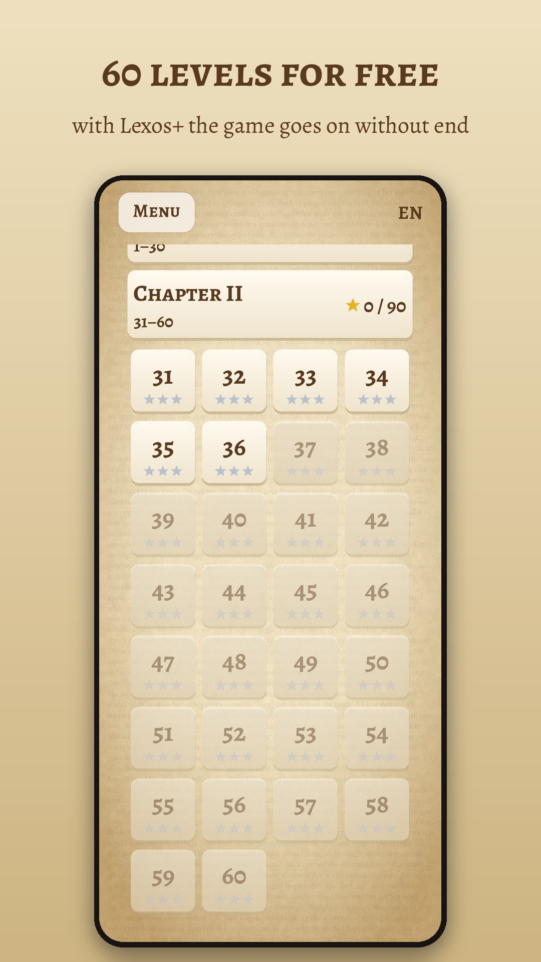 Chapter and level map