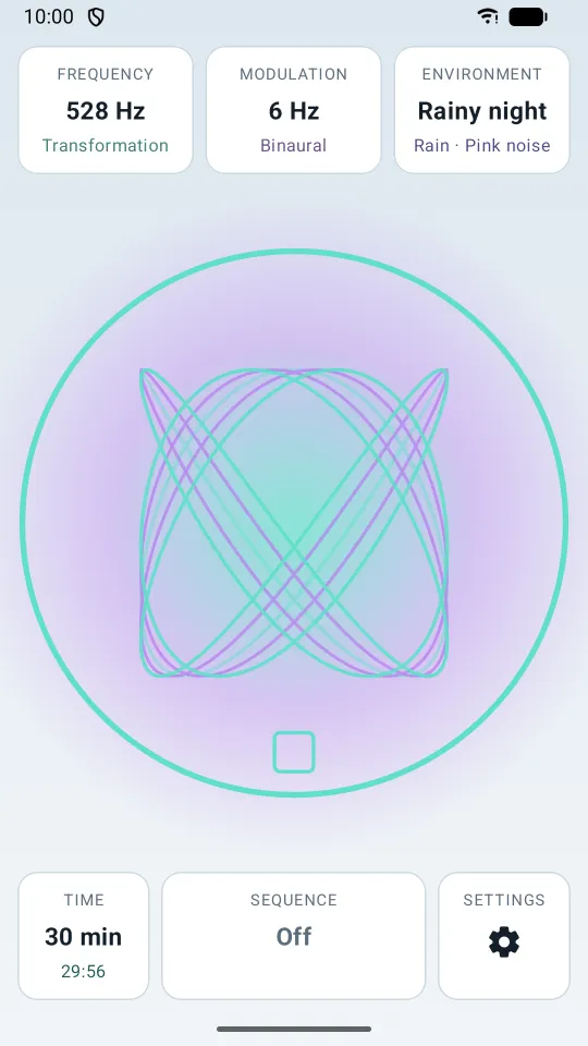The player in the light theme with the Lissajous visualisation