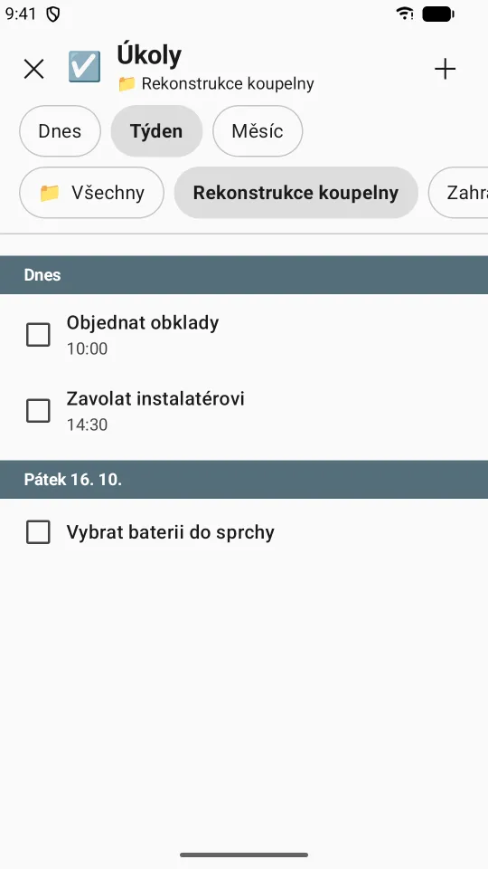 Úkoly vyfiltrované podle projektu Rekonstrukce koupelny