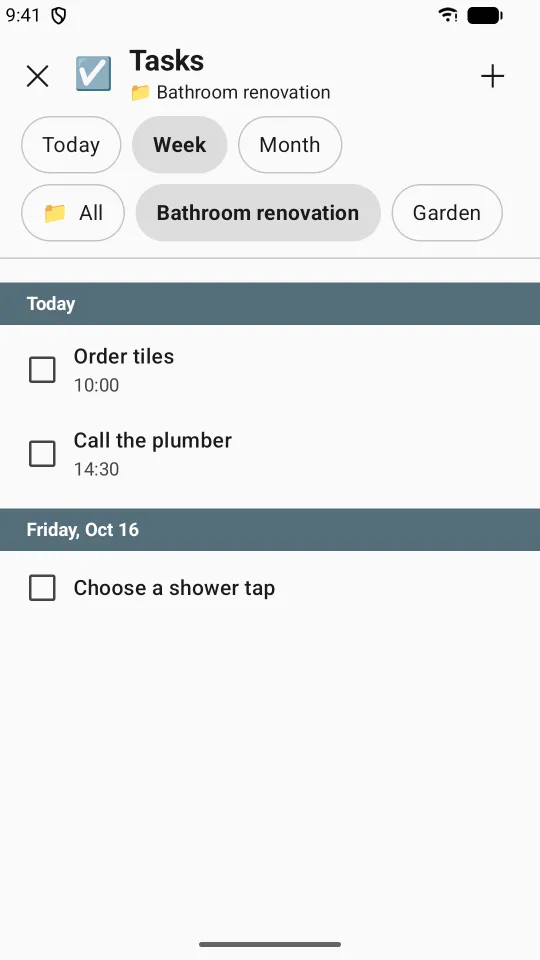 Tasks filtered by the Bathroom renovation project